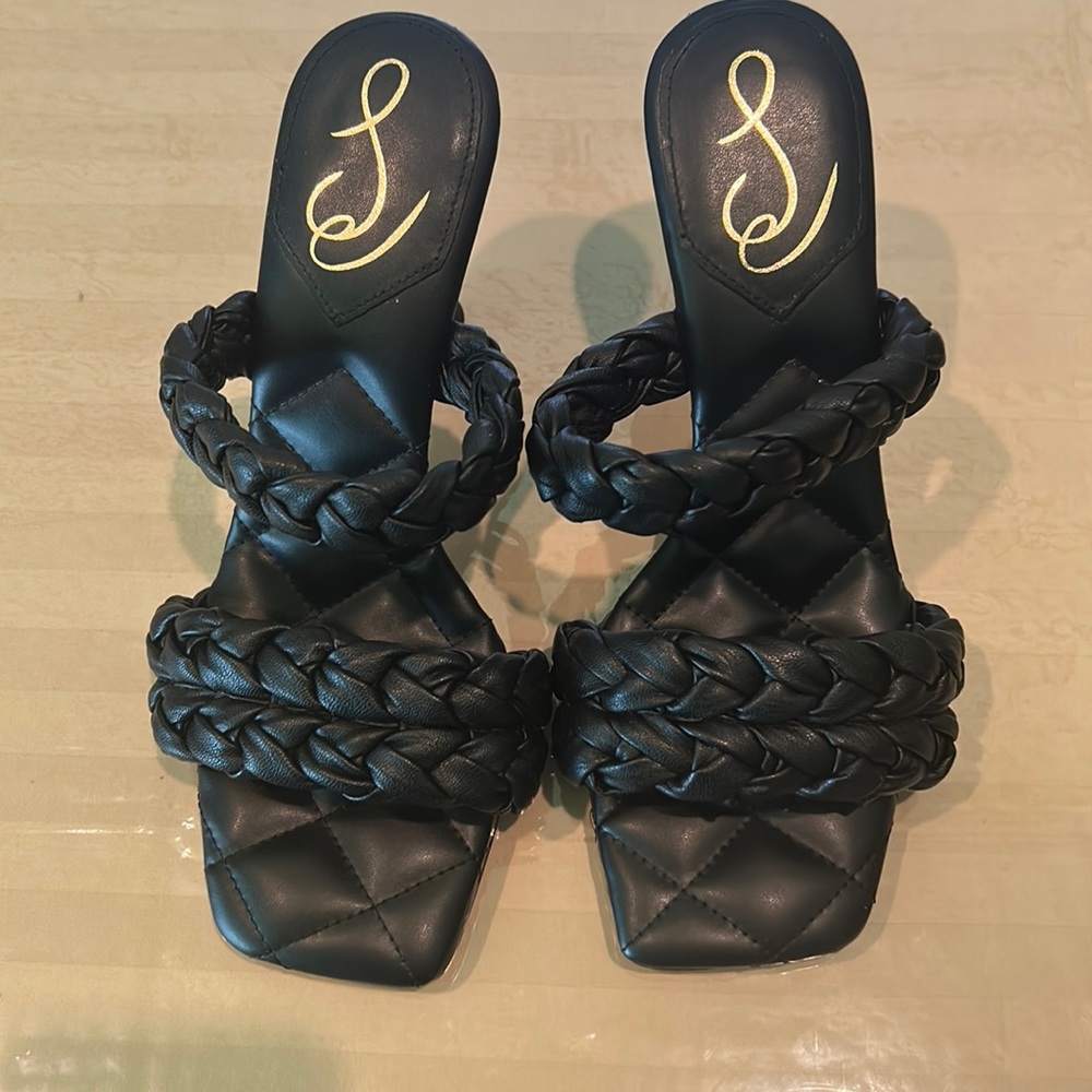 Sam Edelman Leather Black Braided Sandals